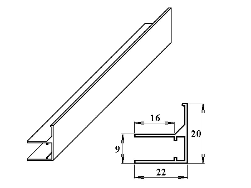 AL ukončovací/okrajový U/F-profil 6 mm 2.10m