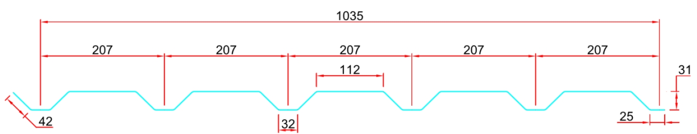 řez tarpézem 207/32 SK řez trapézem 207/32 SK