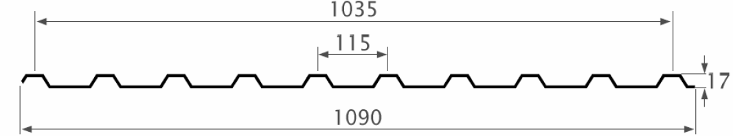 řez tarpézem 115/17 řez trapézem 115/17