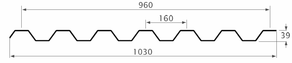 řez trapézem 160/40