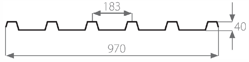 řez tarpézem 183/40 řez trapézem 183/40