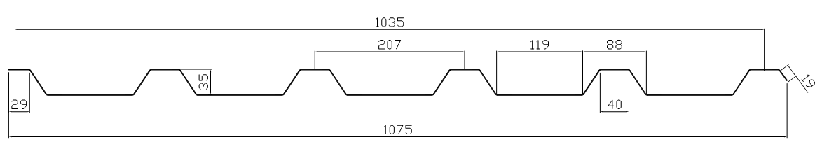 řez tarpézem 207/35 řez trapézem 207/35