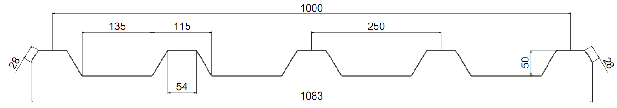řez tarpézem 250/50 řez trapézem 250/50